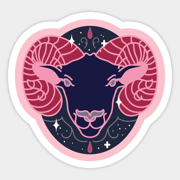 Aries Ram (Pink) Sticker by VenusAndMoon